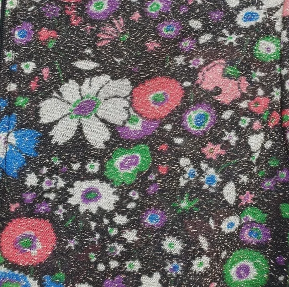 VTG 1970s Lurex Lame Metallic Floral Print Bow Maxi Cocktail Gown Dress Small 8 - Picture 9 of 9